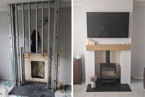 gas fire without chimney breast